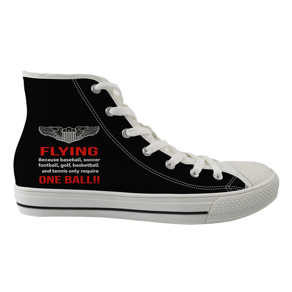 Flying One Ball Designed Long Canvas Shoes (Women)