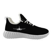 Thumbnail for Embraer E-190 Silhouette Plane Designed Sport Sneakers & Shoes (WOMEN)