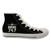 Thumbnail for Boeing 747 & Plane Designed Long Canvas Shoes (Men)