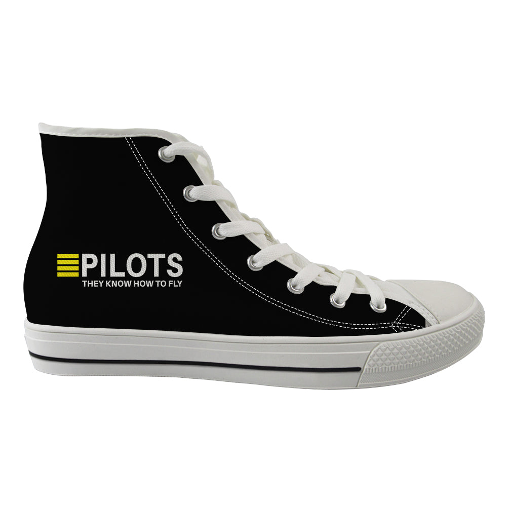 Pilots They Know How To Fly Designed Long Canvas Shoes (Women)