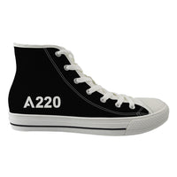 Thumbnail for A220 Flat Text Designed Long Canvas Shoes (Men)