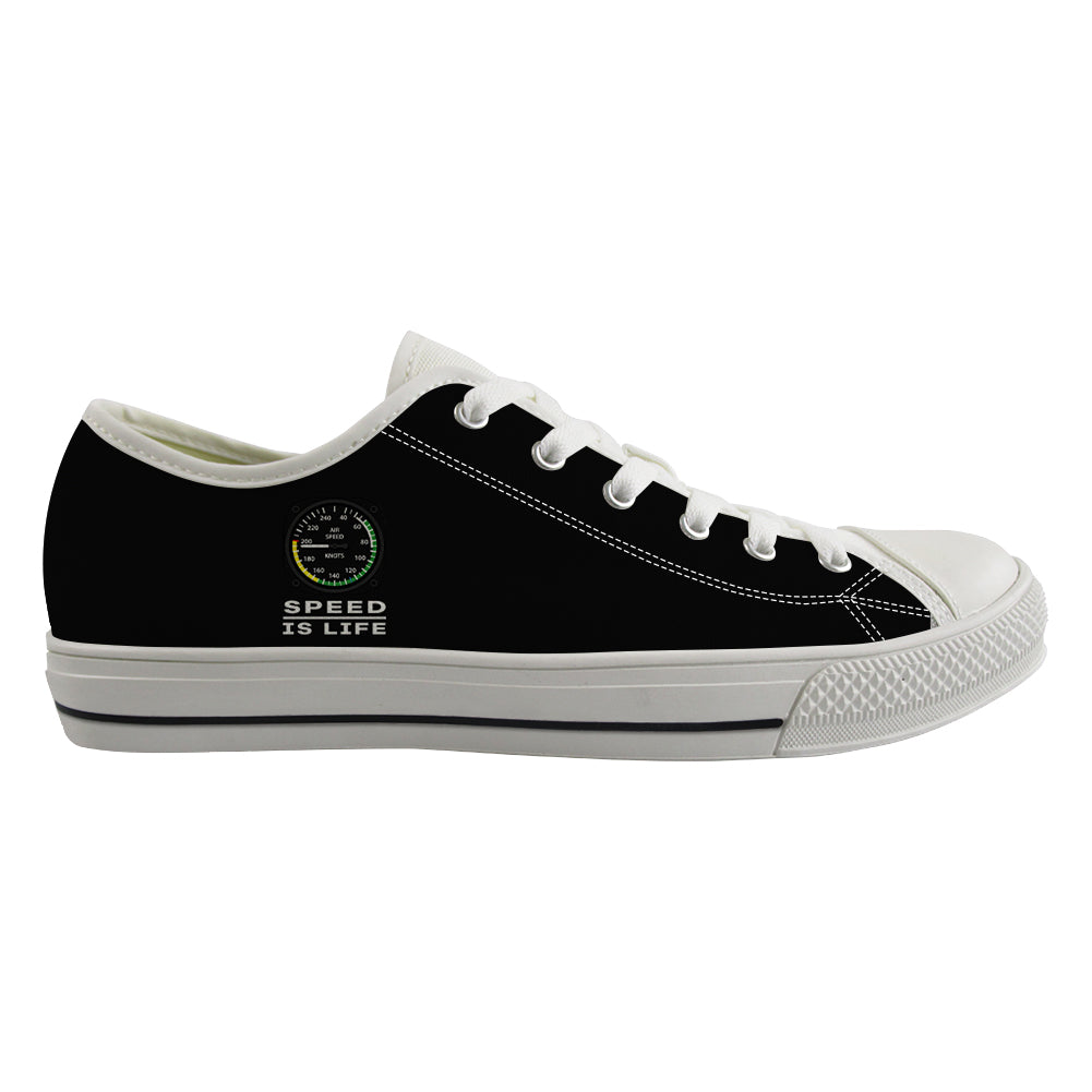 Speed Is Life Designed Canvas Shoes (Women)