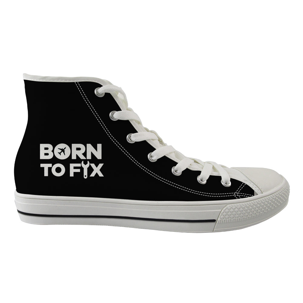 Born To Fix Airplanes Designed Long Canvas Shoes (Men)