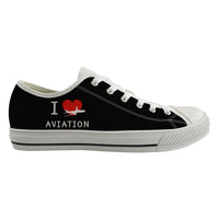 Thumbnail for I Love Aviation Designed Canvas Shoes (Men)
