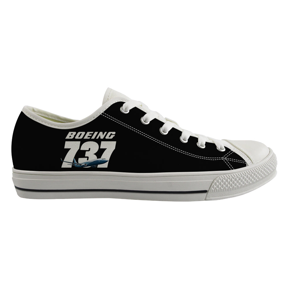 Super Boeing 737+Text Designed Canvas Shoes (Women)