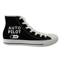 Thumbnail for Auto Pilot ON Designed Long Canvas Shoes (Women)