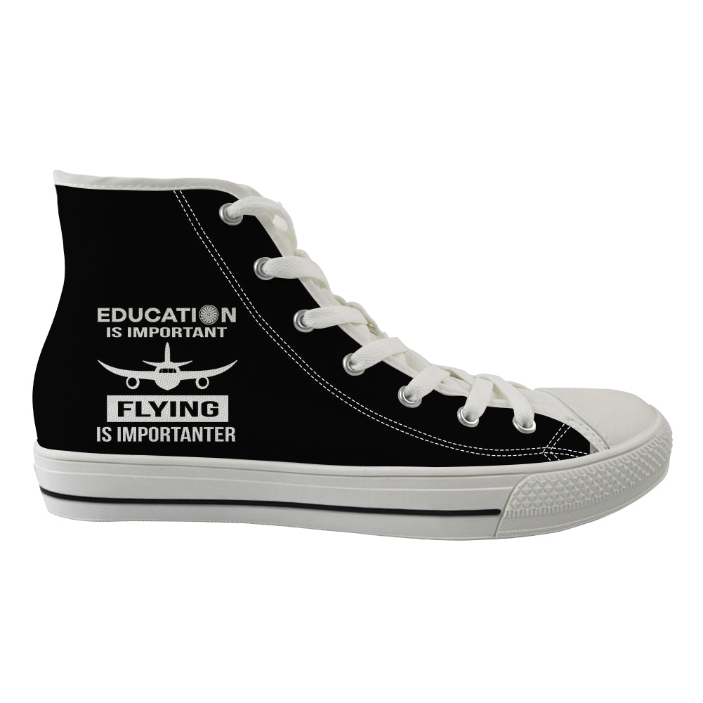 Flying is Importanter Designed Long Canvas Shoes (Women)