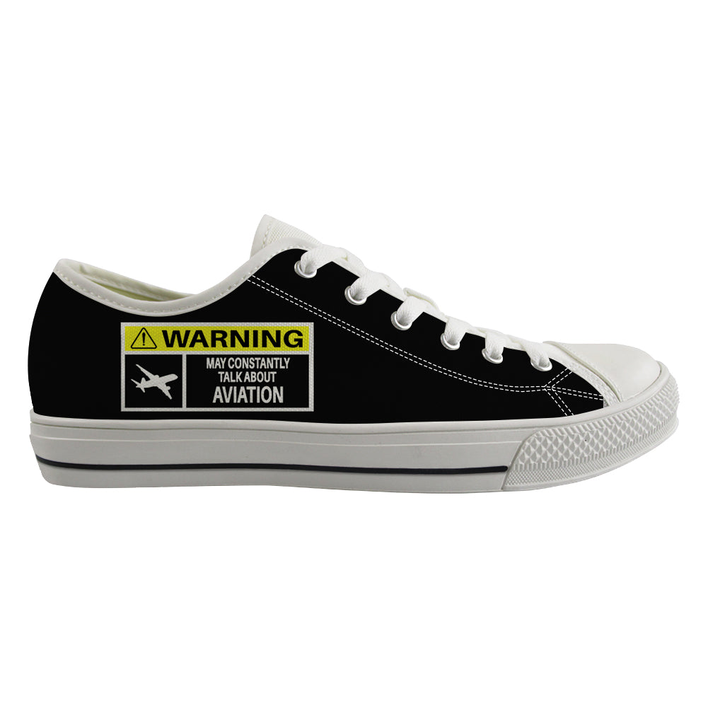 Warning May Constantly Talk About Aviation Designed Canvas Shoes (Men)