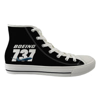 Thumbnail for Super Boeing 737+Text Designed Long Canvas Shoes (Women)