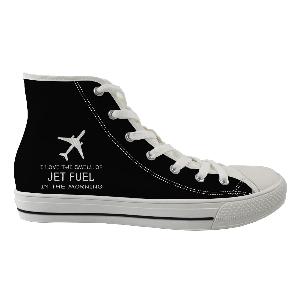I Love The Smell Of Jet Fuel In The Morning Designed Long Canvas Shoes (Women)