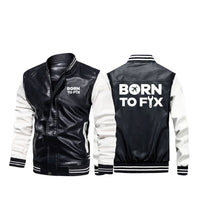 Thumbnail for Born To Fix Airplanes Designed Stylish Leather Bomber Jackets