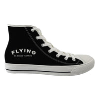 Thumbnail for Flying All Around The World Designed Long Canvas Shoes (Women)