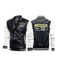 Thumbnail for Warning May Constantly Talk About Aviation Designed Stylish Leather Bomber Jackets