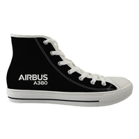 Thumbnail for Airbus A380 & Text Designed Long Canvas Shoes (Women)