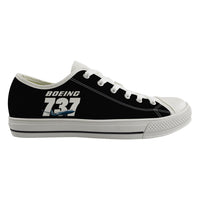 Thumbnail for Super Boeing 737+Text Designed Canvas Shoes (Men)