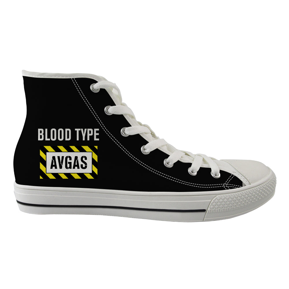 Blood Type AVGAS Designed Long Canvas Shoes (Men)