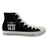 Thumbnail for Piper PA28 & Plane Designed Long Canvas Shoes (Men)