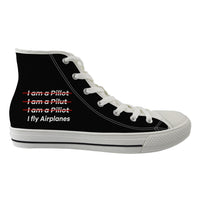 Thumbnail for I Fly Airplanes Designed Long Canvas Shoes (Men)