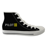 Thumbnail for Pilot & Stripes (3 Lines) Designed Long Canvas Shoes (Women)
