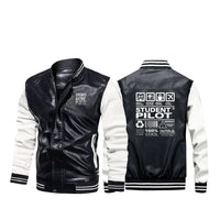 Thumbnail for Student Pilot Label Designed Stylish Leather Bomber Jackets
