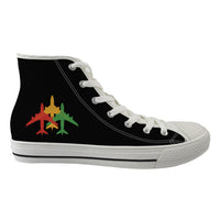 Thumbnail for Colourful 3 Airplanes Designed Long Canvas Shoes (Women)