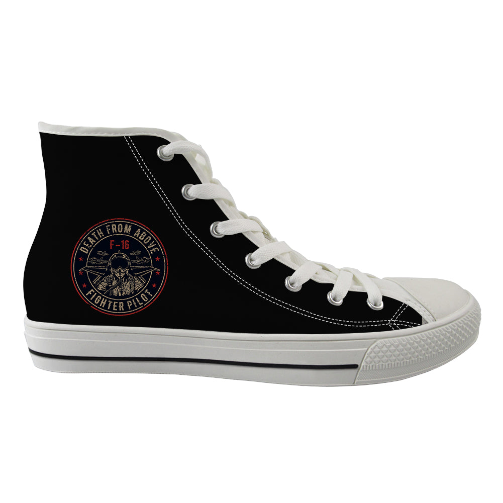 Fighter Jet 16 - Death From Above Designed Long Canvas Shoes (Women)