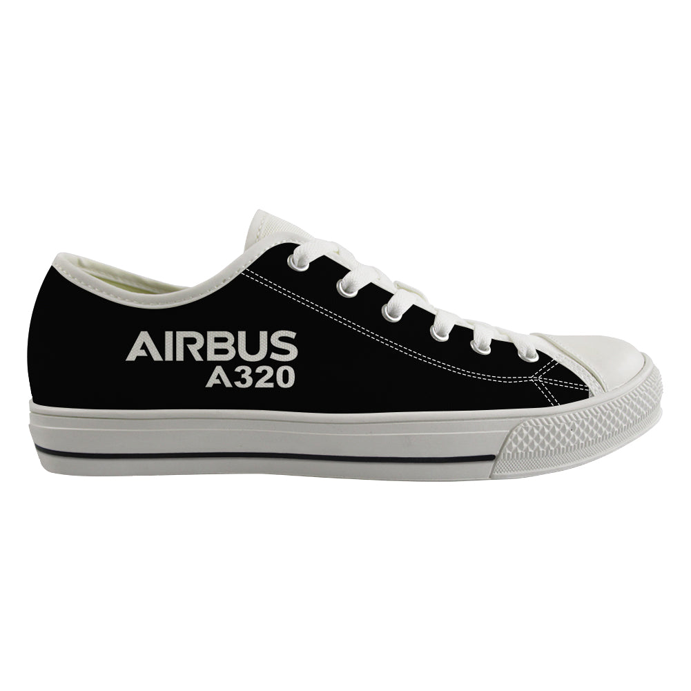 Airbus A320 & Text Designed Canvas Shoes (Women)