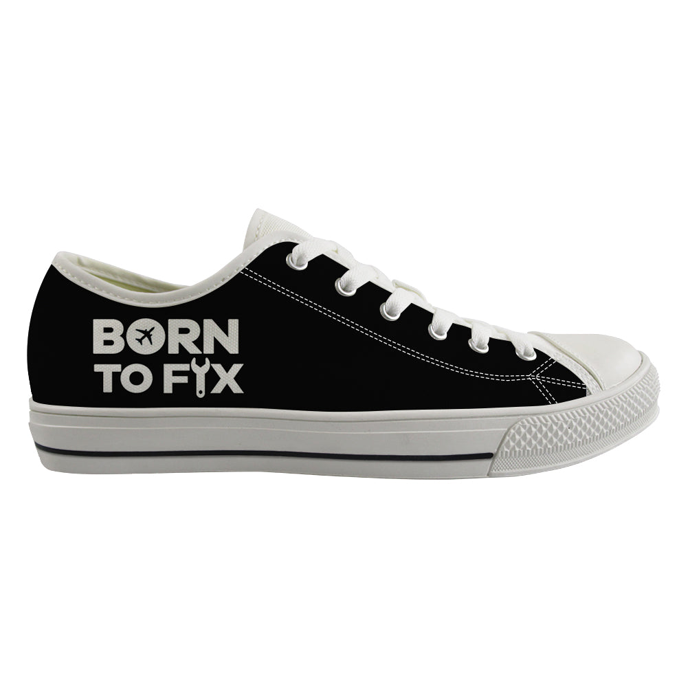 Born To Fix Airplanes Designed Canvas Shoes (Men)