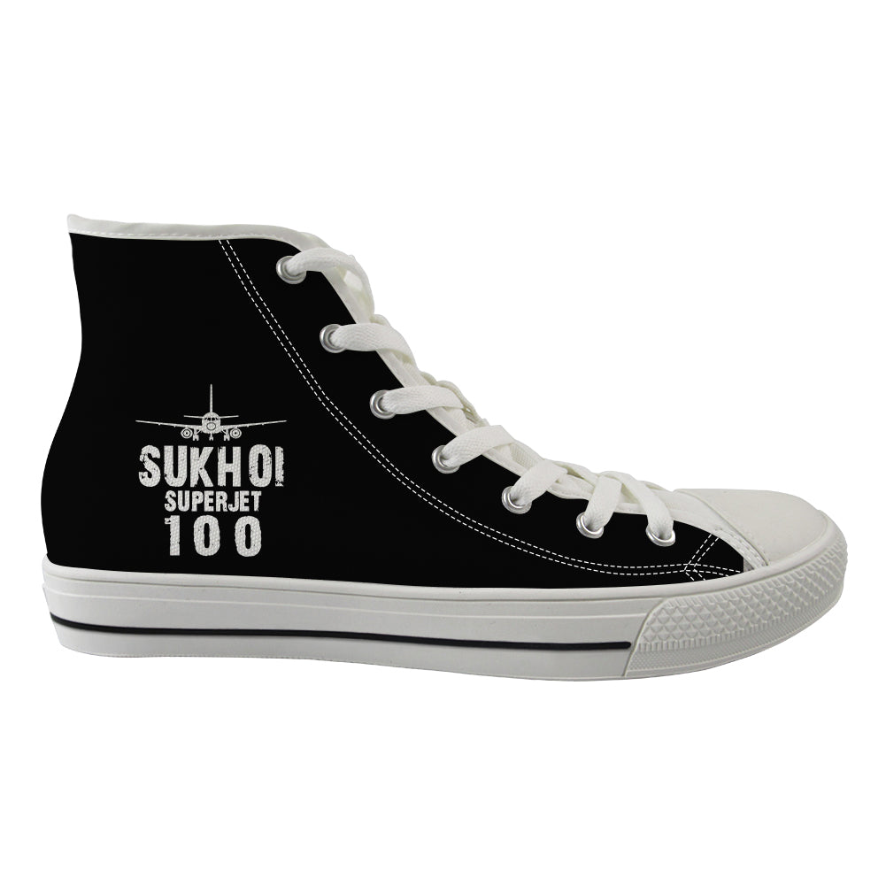 Sukhoi Superjet 100 & Plane Designed Long Canvas Shoes (Women)