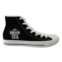 Thumbnail for Sukhoi Superjet 100 & Plane Designed Long Canvas Shoes (Women)