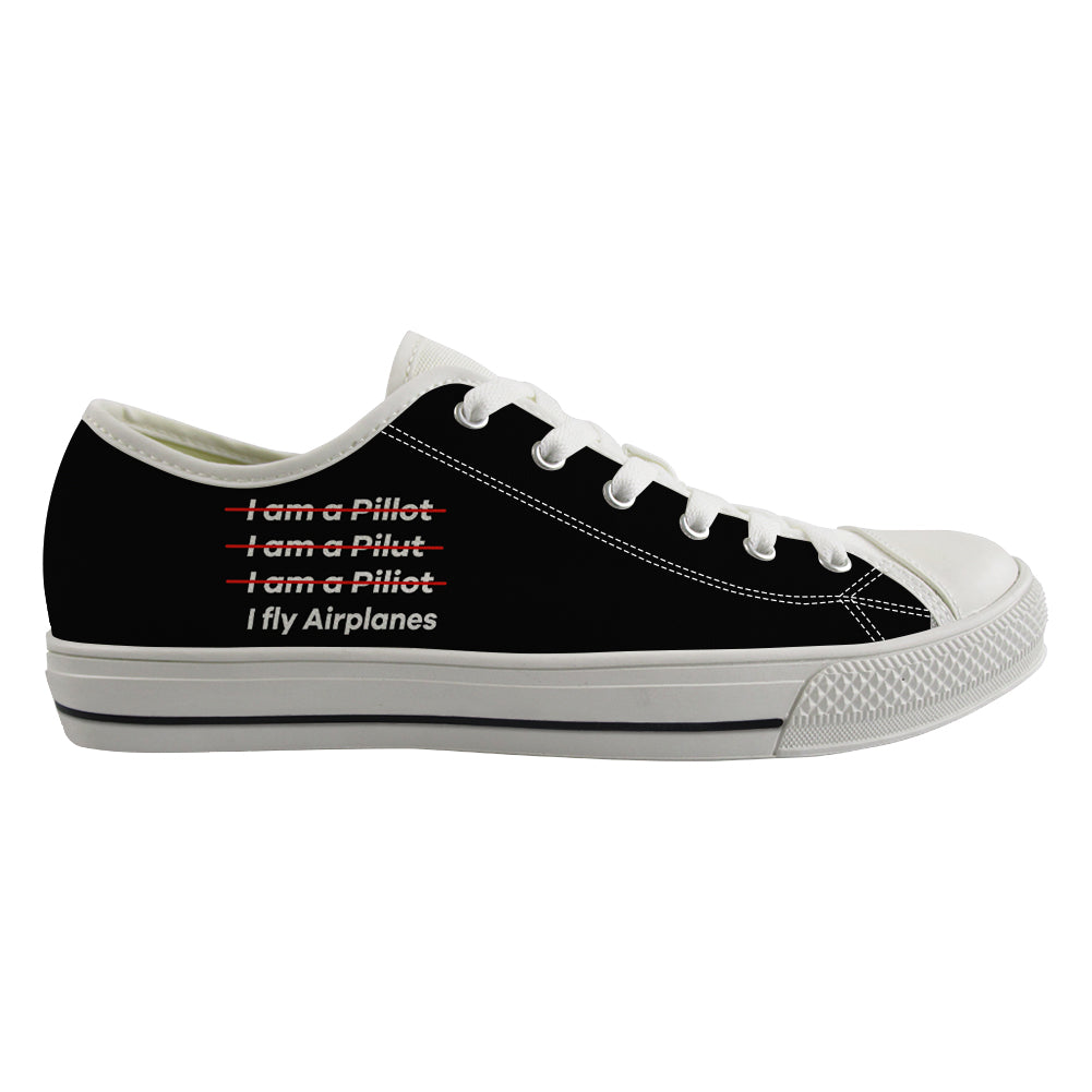 I Fly Airplanes Designed Canvas Shoes (Men)