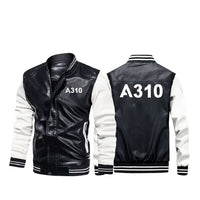 Thumbnail for A310 Flat Text Designed Stylish Leather Bomber Jackets