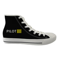Thumbnail for Pilot & Stripes (4 Lines) Designed Long Canvas Shoes (Men)