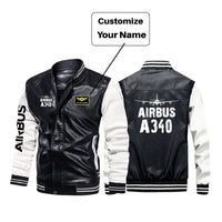 Thumbnail for Airbus A340 & Plane Designed Stylish Leather Bomber Jackets