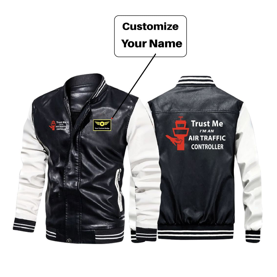Trust Me I'm an Air Traffic Controller Designed Stylish Leather Bomber Jackets