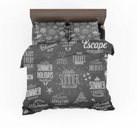 Thumbnail for Black & White Super Travel Icons Designed Bedding Sets