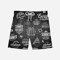 Thumbnail for Black & White Super Travel Icons Designed Swim Trunks & Shorts