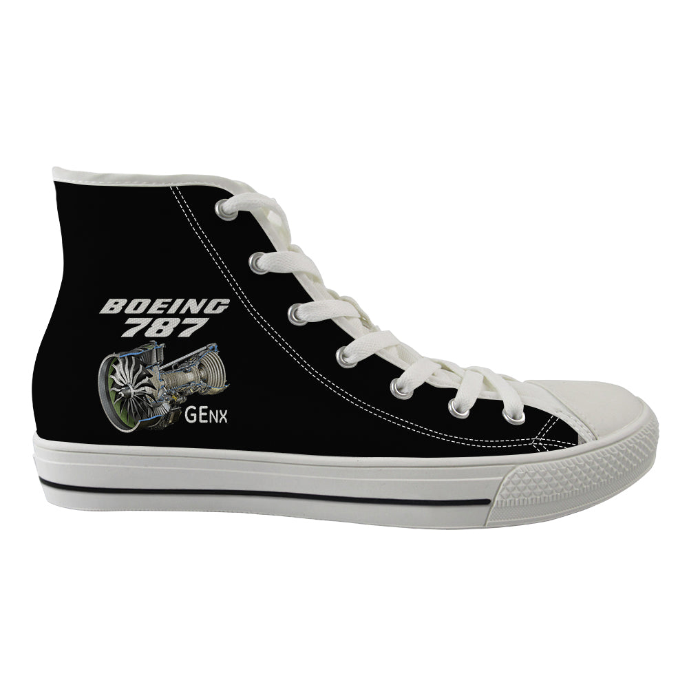 Boeing 787 & GENX Engine Designed Long Canvas Shoes (Women)