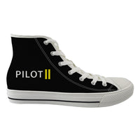 Thumbnail for Pilot & Stripes (2 Lines) Designed Long Canvas Shoes (Men)