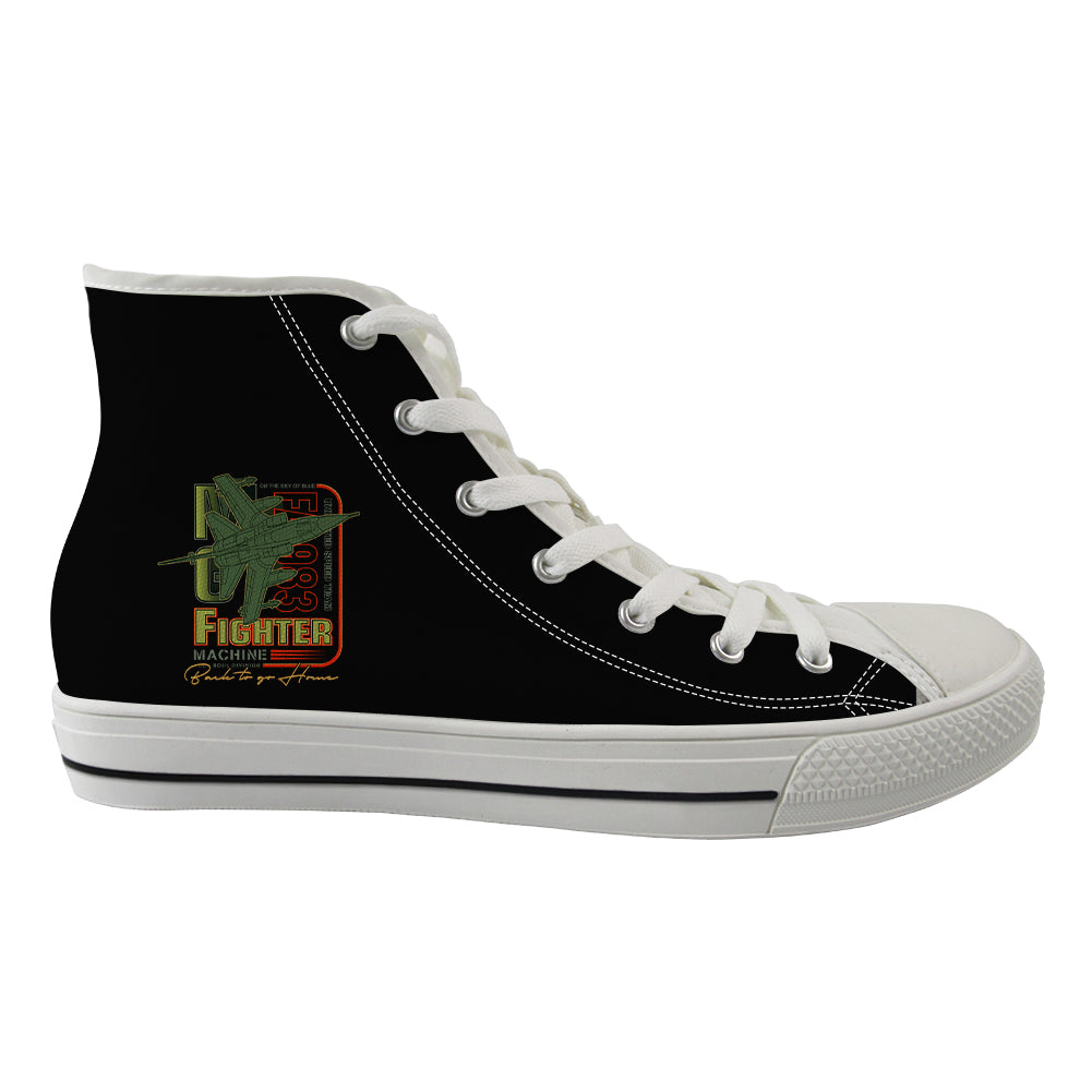 Fighter Machine Designed Long Canvas Shoes (Women)
