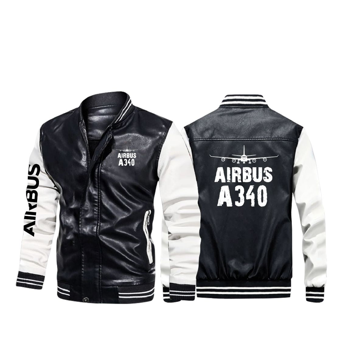 Airbus A340 & Plane Designed Stylish Leather Bomber Jackets