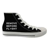 Thumbnail for Remove Before Flight Designed Long Canvas Shoes (Women)