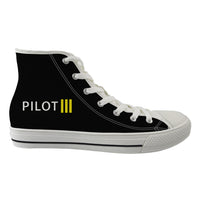 Thumbnail for Pilot & Stripes (3 Lines) Designed Long Canvas Shoes (Men)