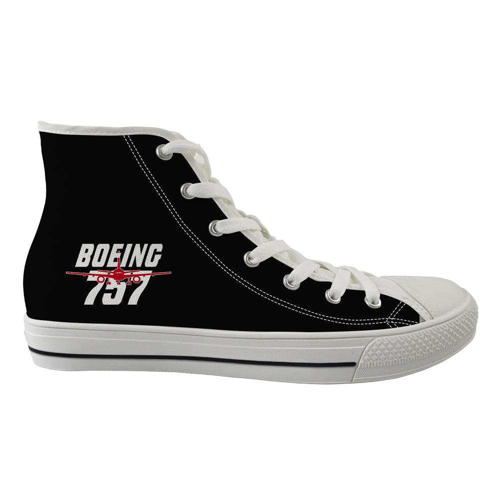 Amazing Boeing 757 Designed Long Canvas Shoes (Women)