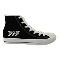 Thumbnail for Boeing 717 & Text Designed Long Canvas Shoes (Women)