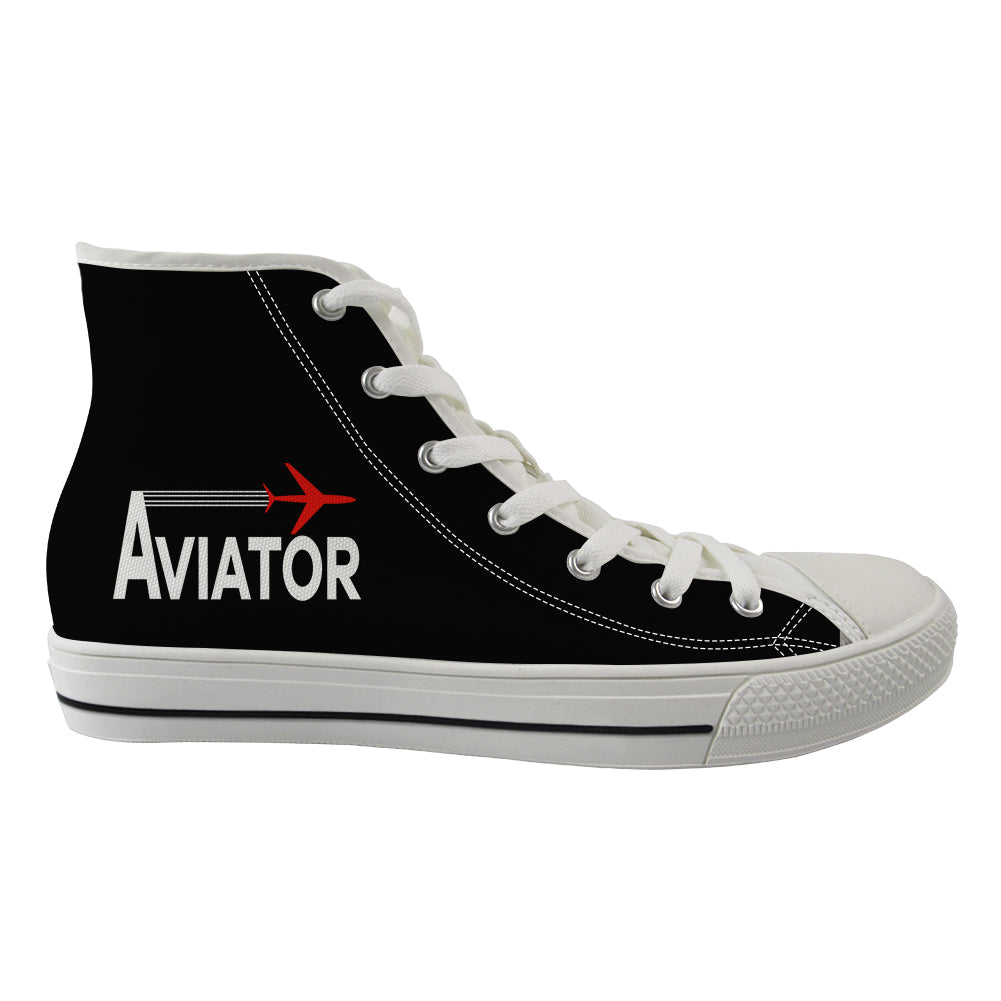 Aviator Designed Long Canvas Shoes (Women)