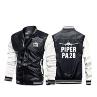 Thumbnail for Piper PA28 & Plane Designed Stylish Leather Bomber Jackets