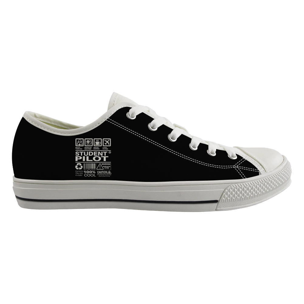 Student Pilot Label Designed Canvas Shoes (Men)