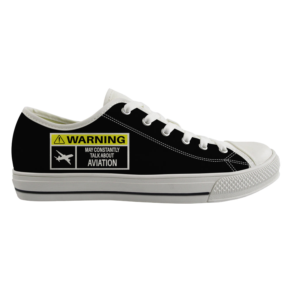 Warning May Constantly Talk About Aviation Designed Canvas Shoes (Women)