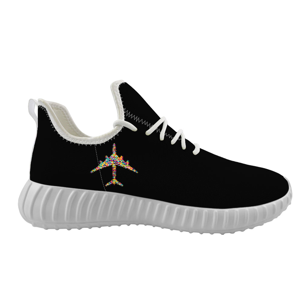 Colourful Airplane Designed Sport Sneakers & Shoes (MEN)